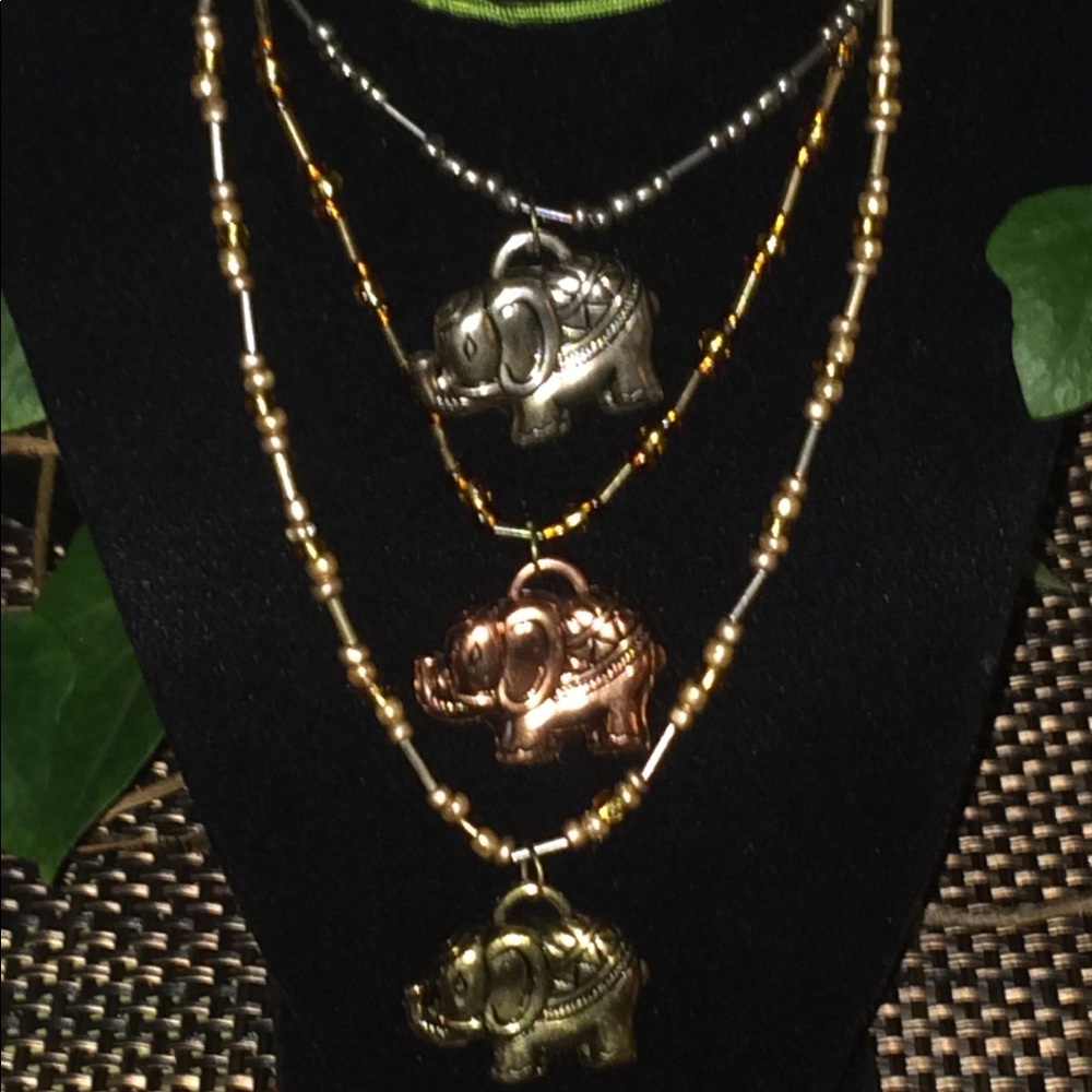 Beaded Elephant Necklaces